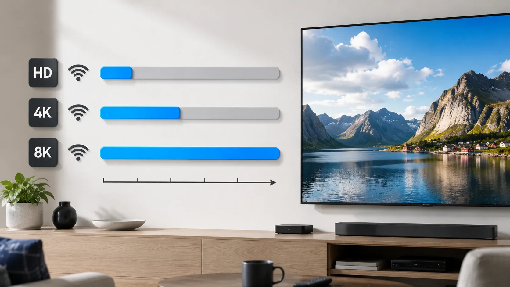 Requisitos de internet e TV para 8K IPTV — 80-100 Mbps por stream e TV 8K