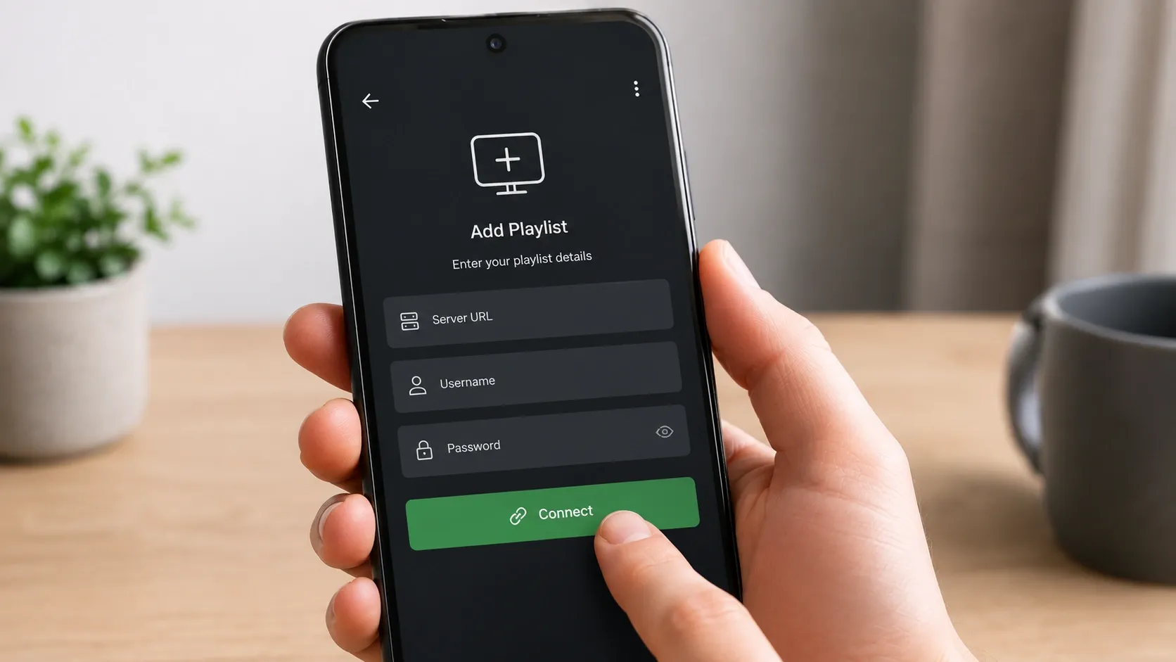 Configurar um IP TV player Android com Xtream Codes — servidor, utilizador e password
